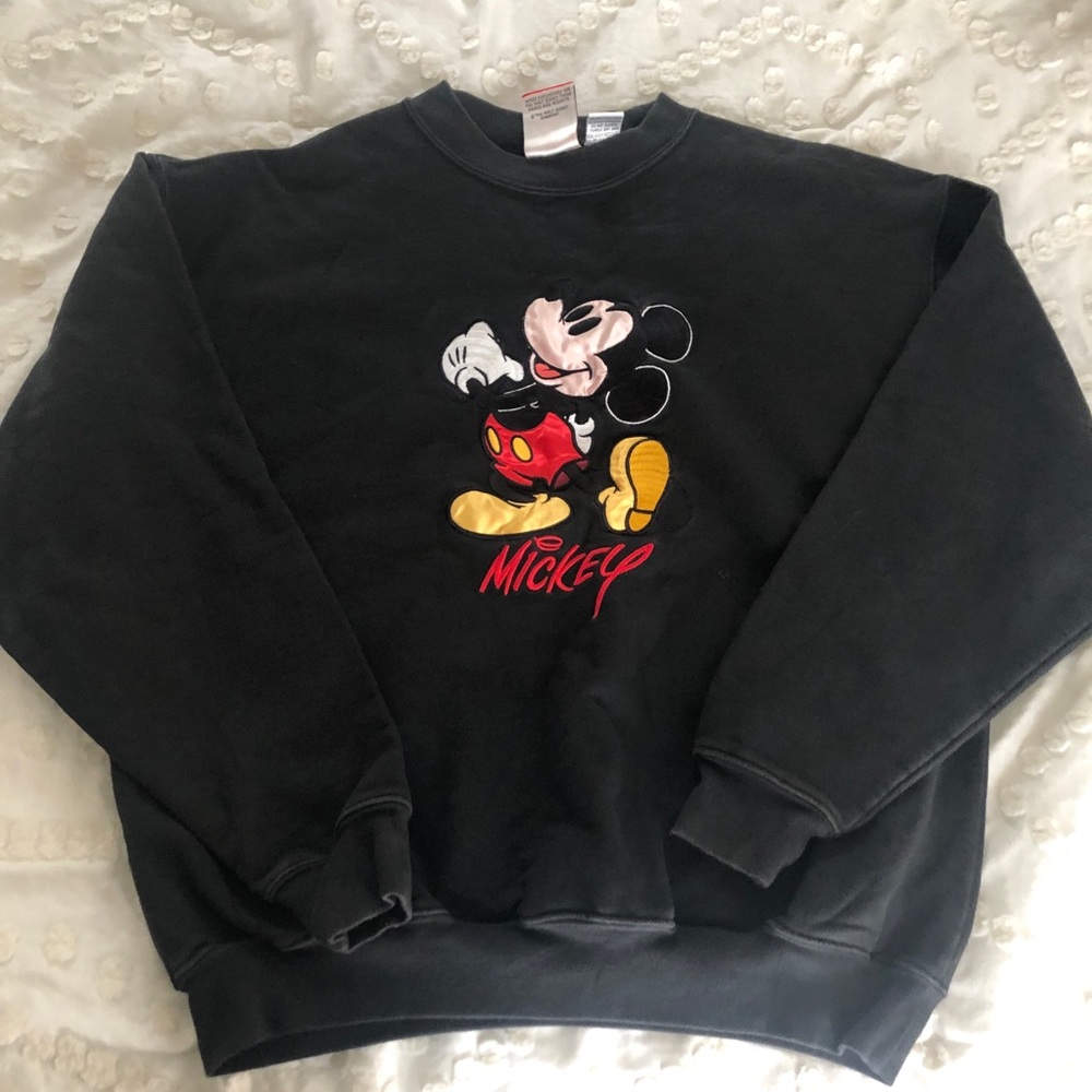 Vintage Mickey Mouse Crew Neck Pullover Sweater